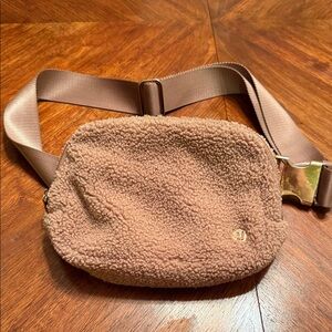 Cozy Tan Fleece Belt Bag / Fanny Pack